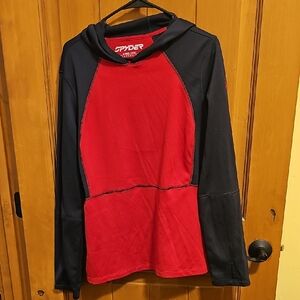 Spyder Two-Tone Red and Black Hoodie